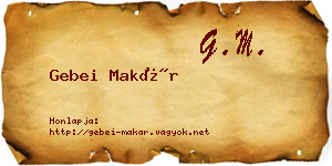 Gebei Makár névjegykártya